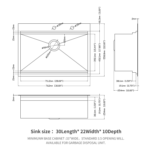 RAINLEX Drop-In Single Bowl Workstation Sink in Stainless Steel (SS18)