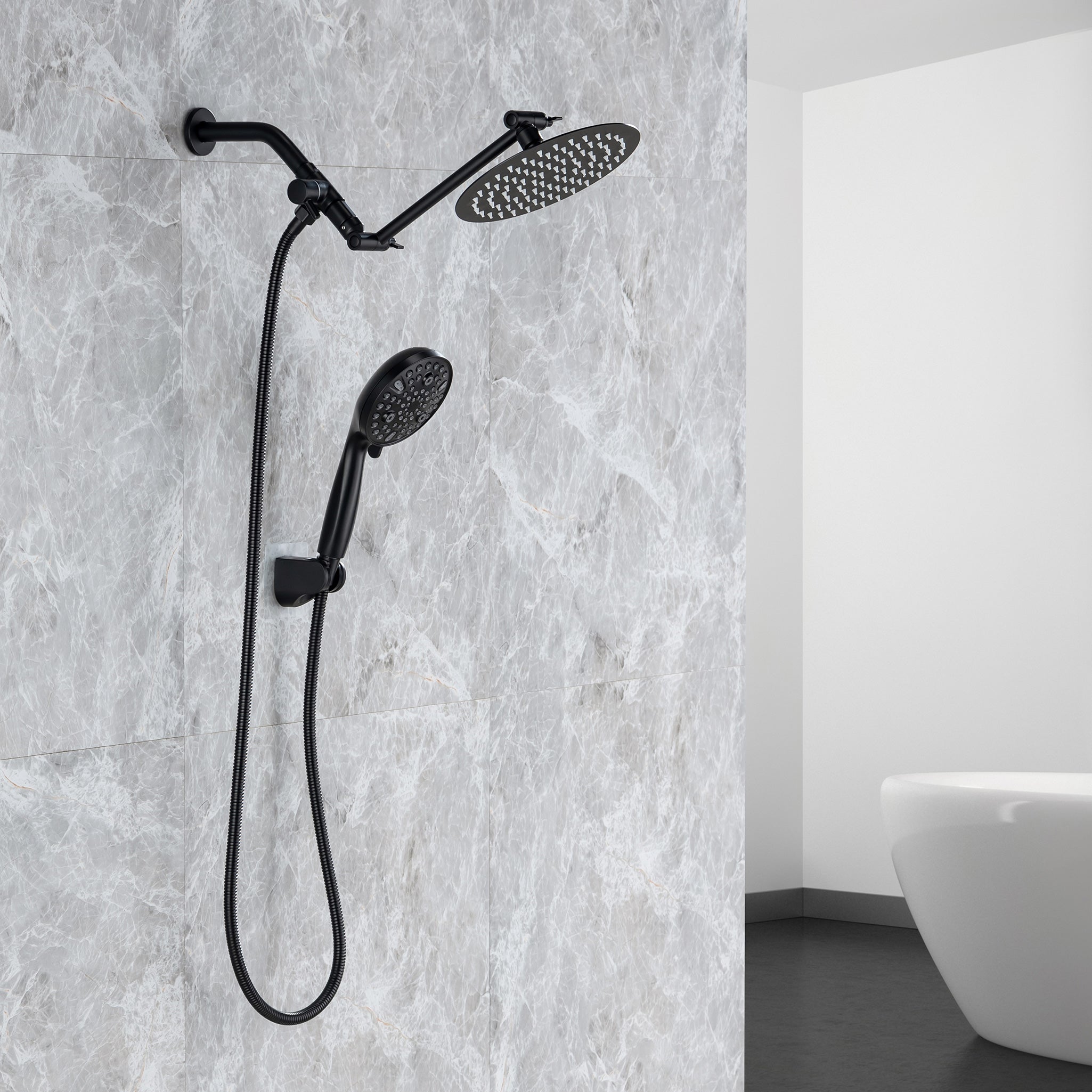 Shower System with Rain Shower Head and Handheld Shower (S2008)