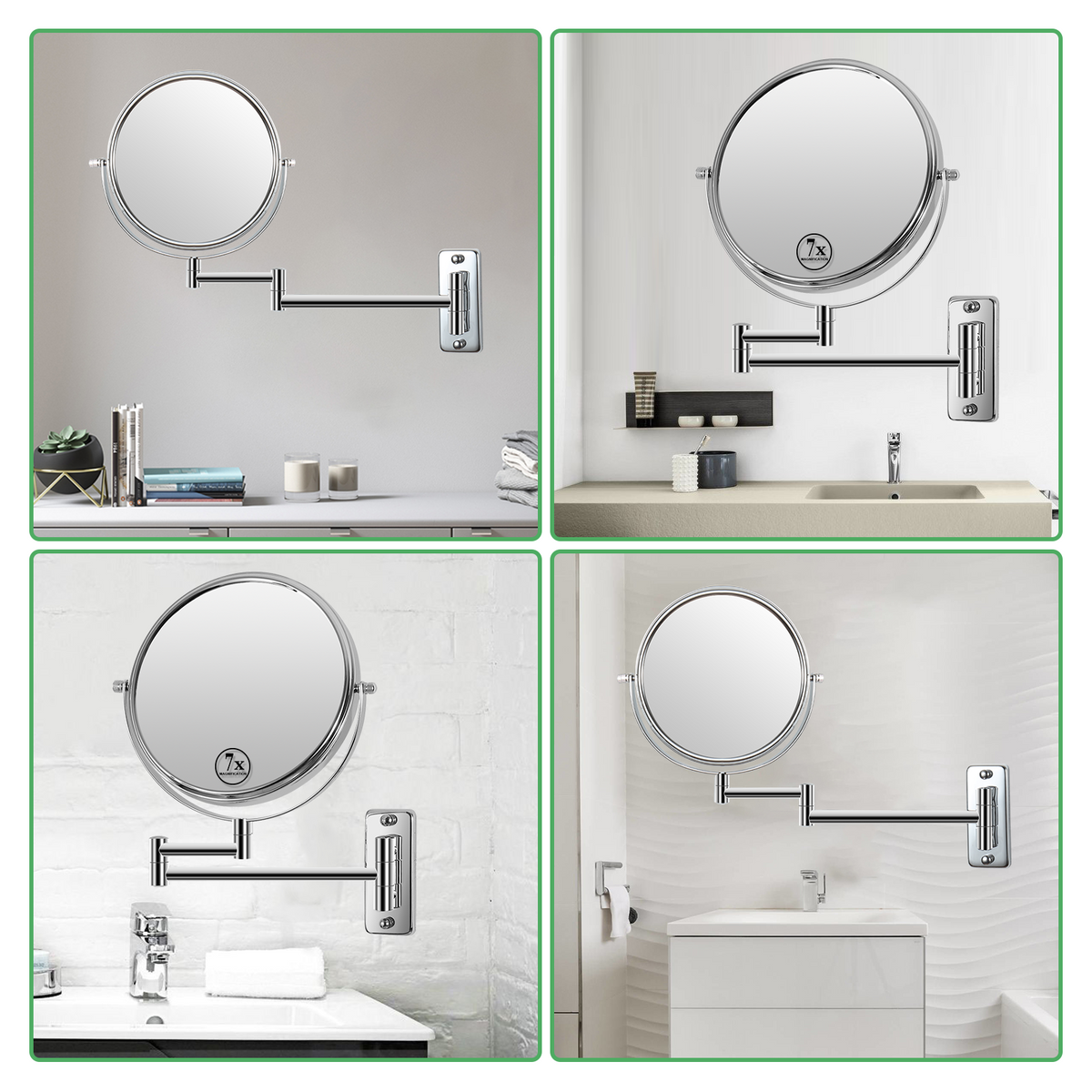 RAINLEX 8 in. Wall-Mount Makeup Vanity Mirror