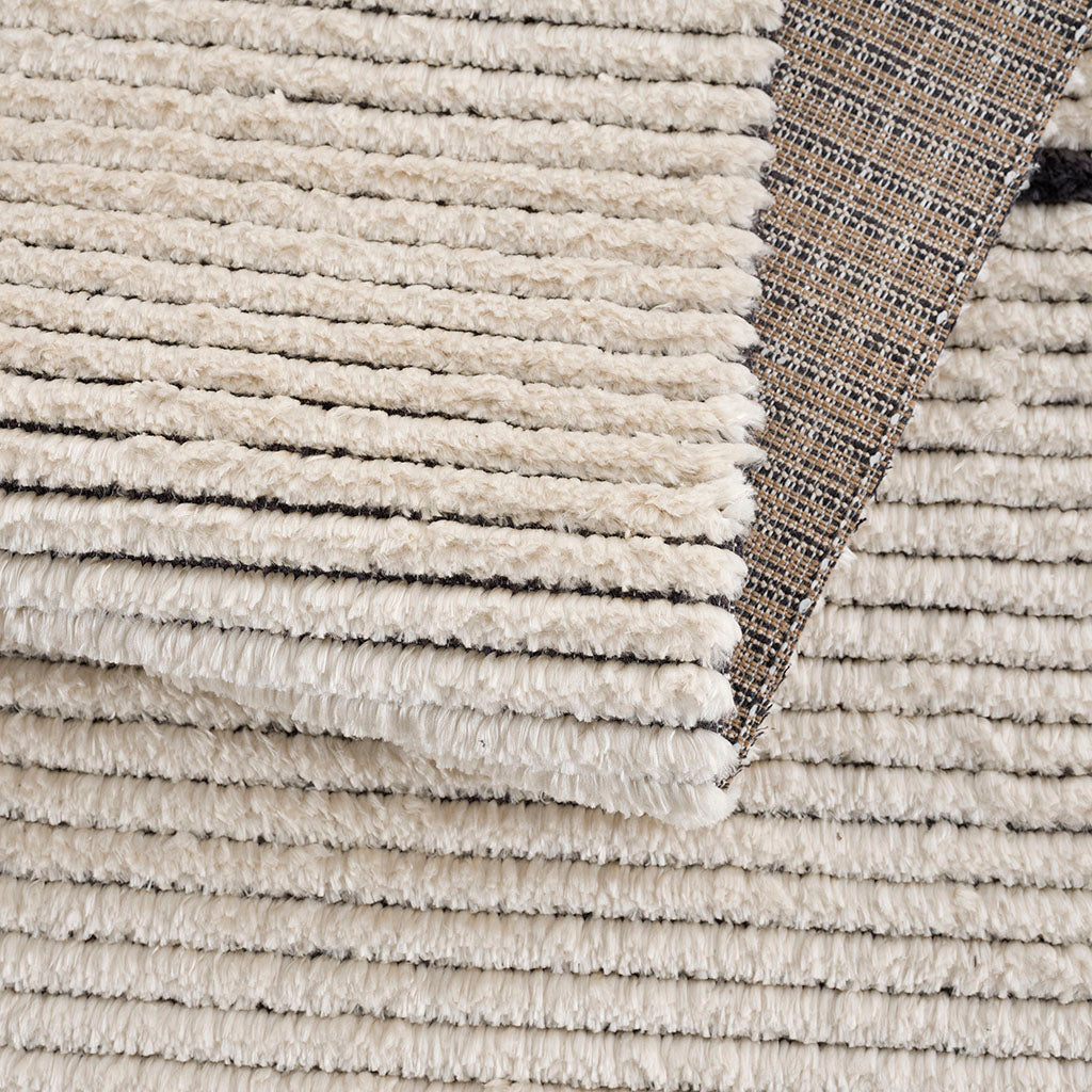 RAINLEX Modern Non-Shedding Area Rug in Black & Ivory