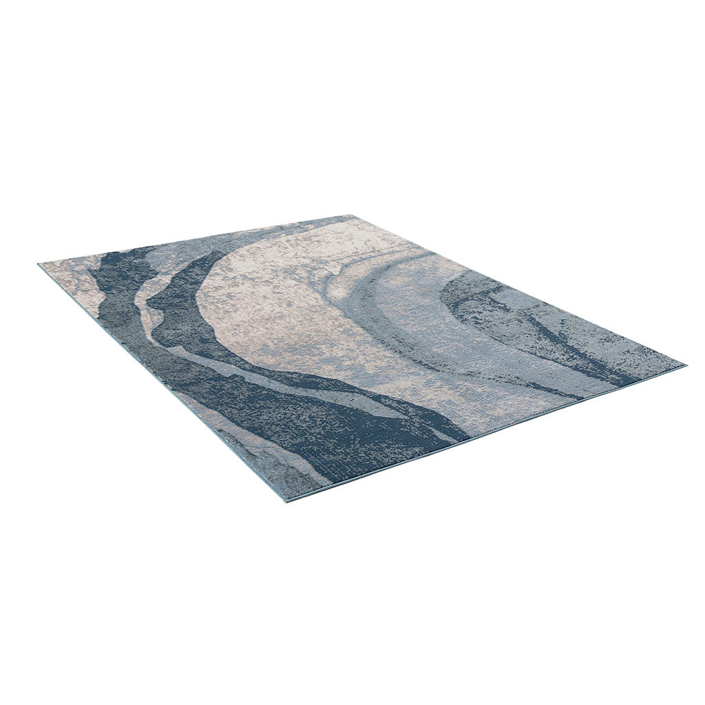 Rainlex Abstract Wave Non-Shedding Area Rug
