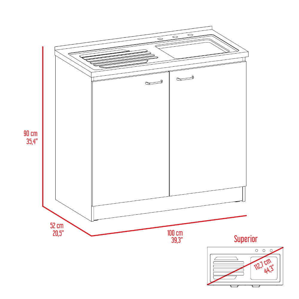 Rainlex 39" Freestanding Utility Sink Cabinet with Double Stainless Steel Basins, Soft-Close Doors