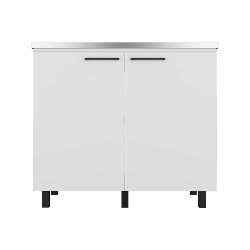 Rainlex 39" Freestanding Utility Sink Cabinet with Double Stainless Steel Basins, Soft-Close Doors