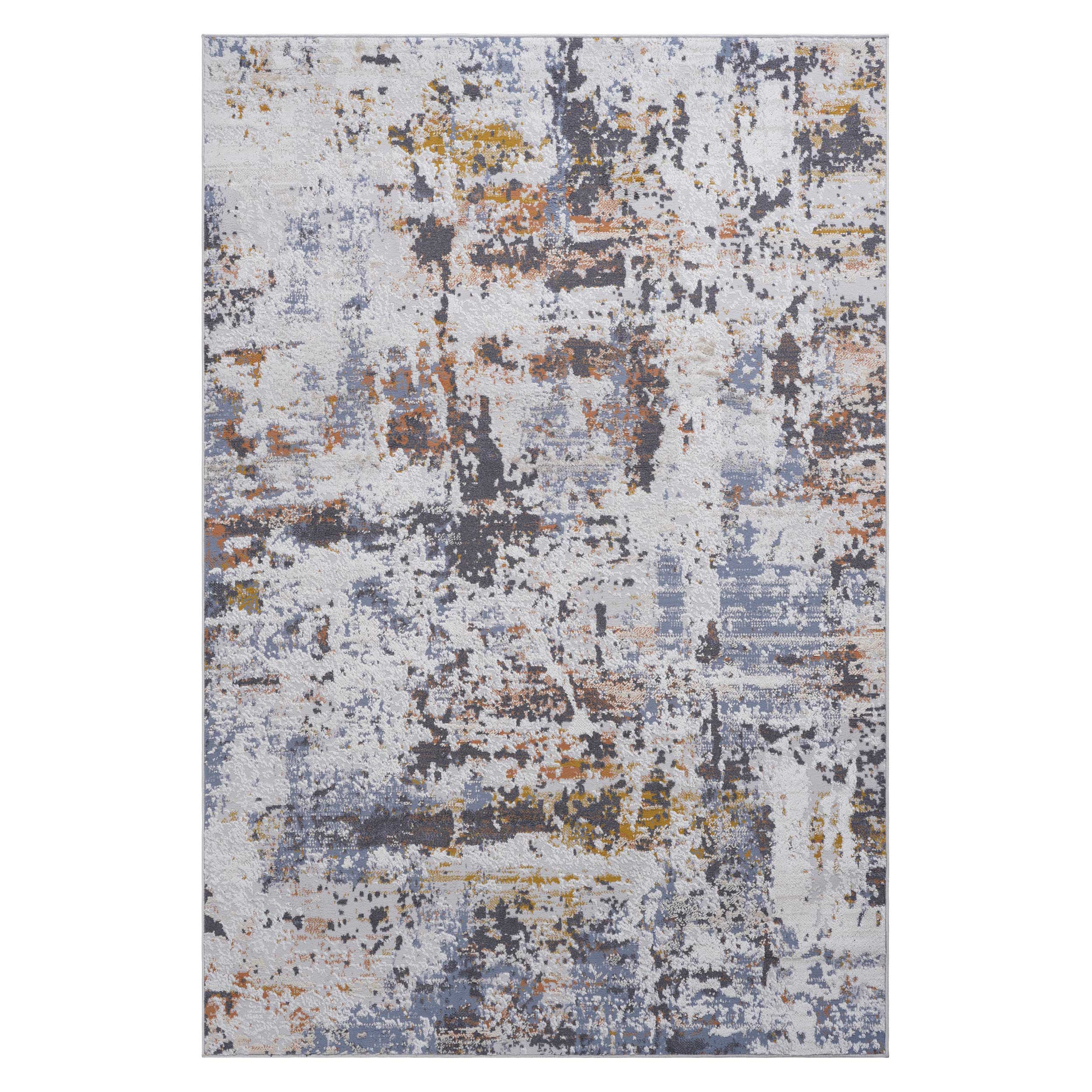 Rainlex 2X3 Ivory/Blue/Traditional Non-Shedding Living Room Bedroom Dining Home Office Stylish and Stain Resistant Area Rug