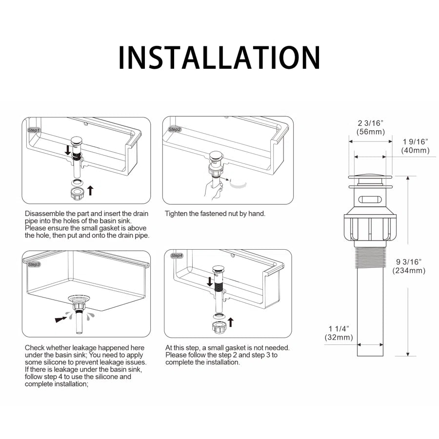 RAINLEX Pop-Up Bathroom Sink Drain Assembly