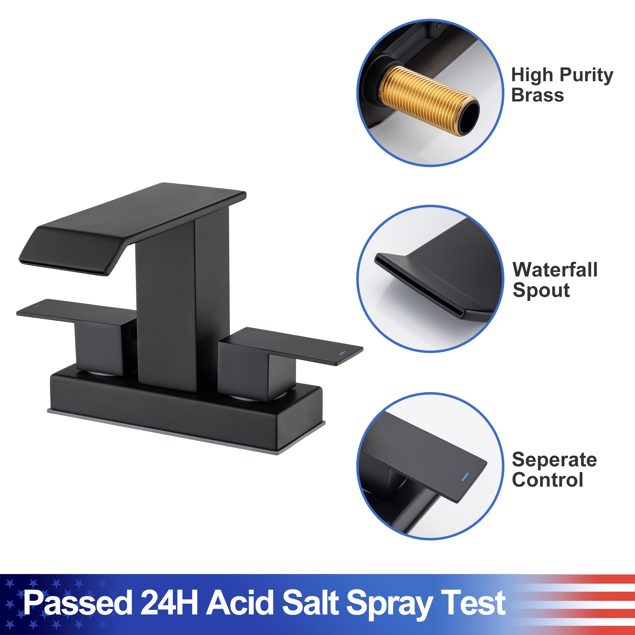 2-Handle Centerset Bathroom Faucet with Drain Assembly (S3017)