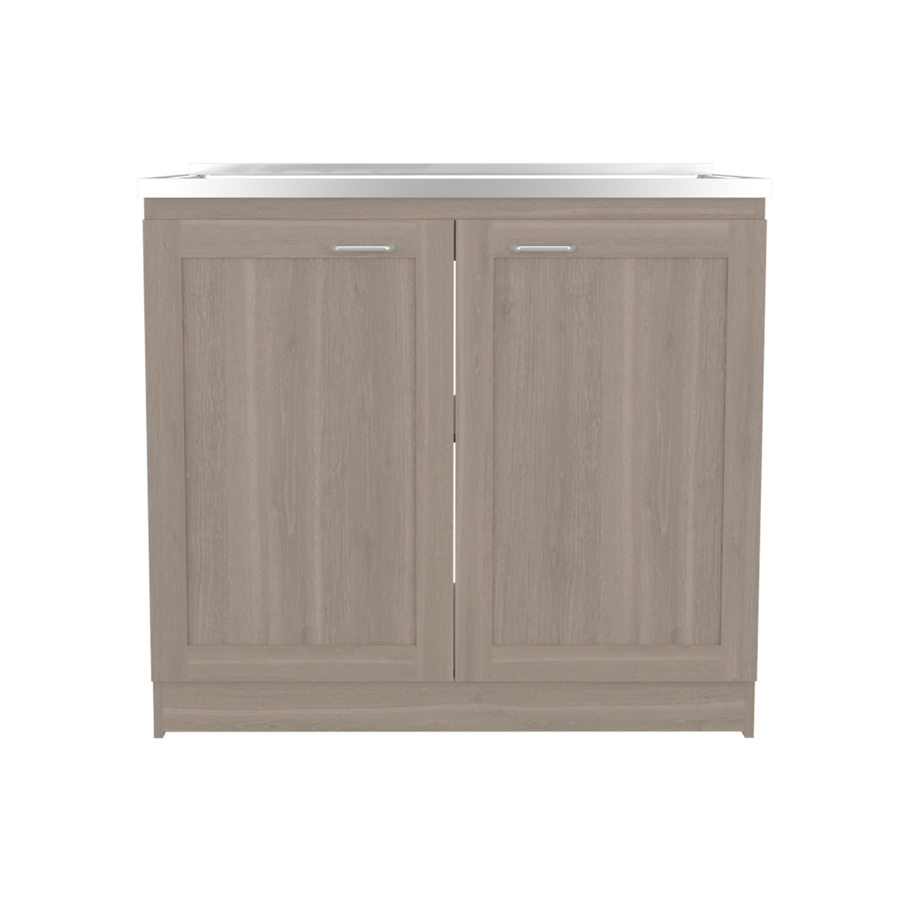 Rainlex Zurich 39" Utility Sink Cabinet with Stainless Steel Sink, Light Gray