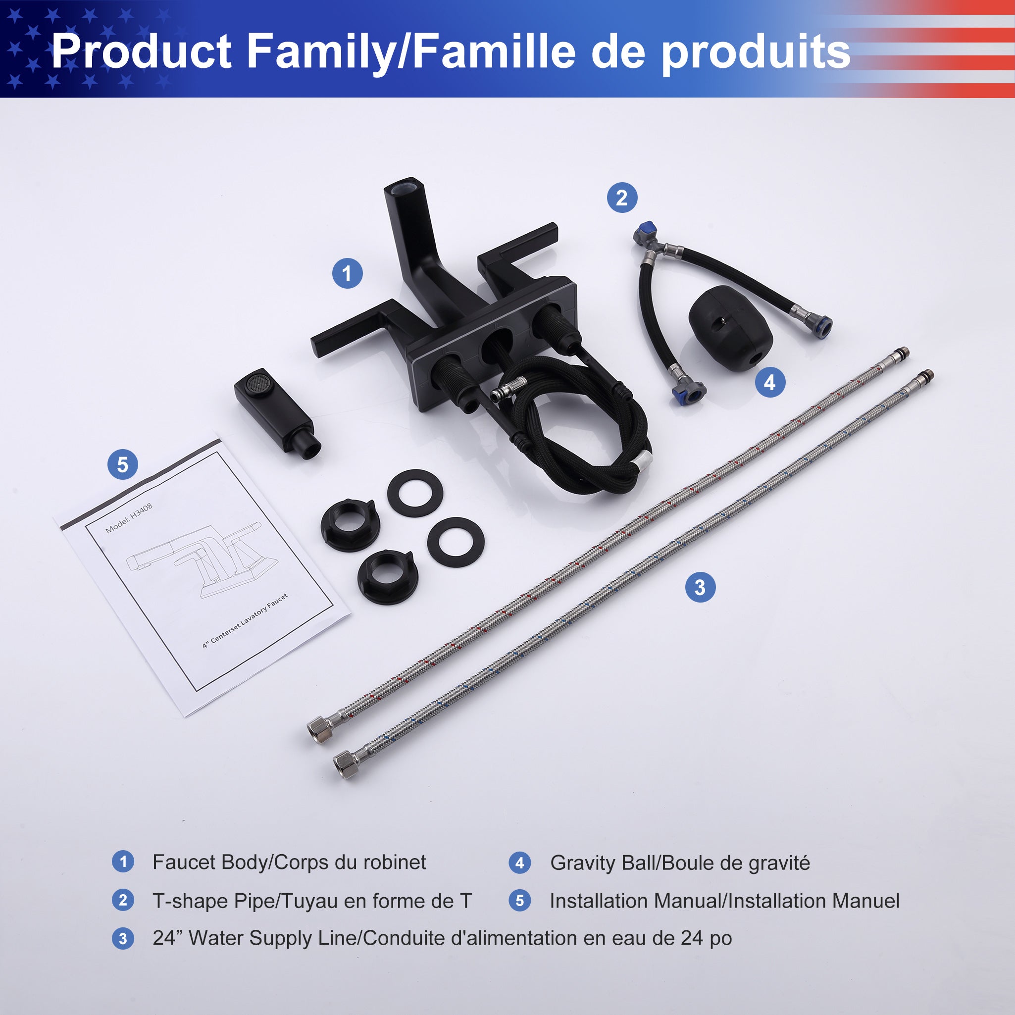 2-Handle Centerset Bathroom Faucet