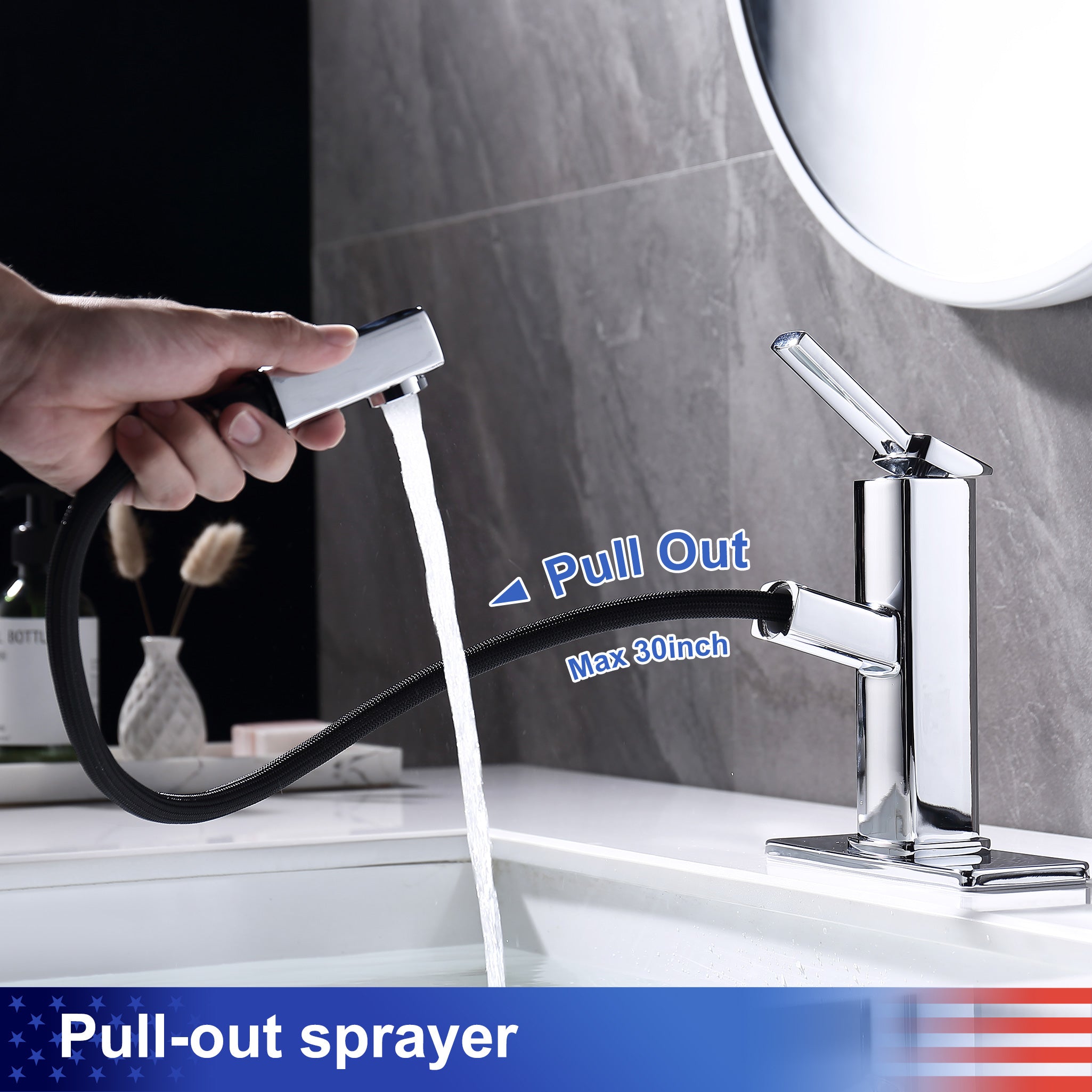 Single-Handle Pull-Out Bathroom Faucet (S5801)
