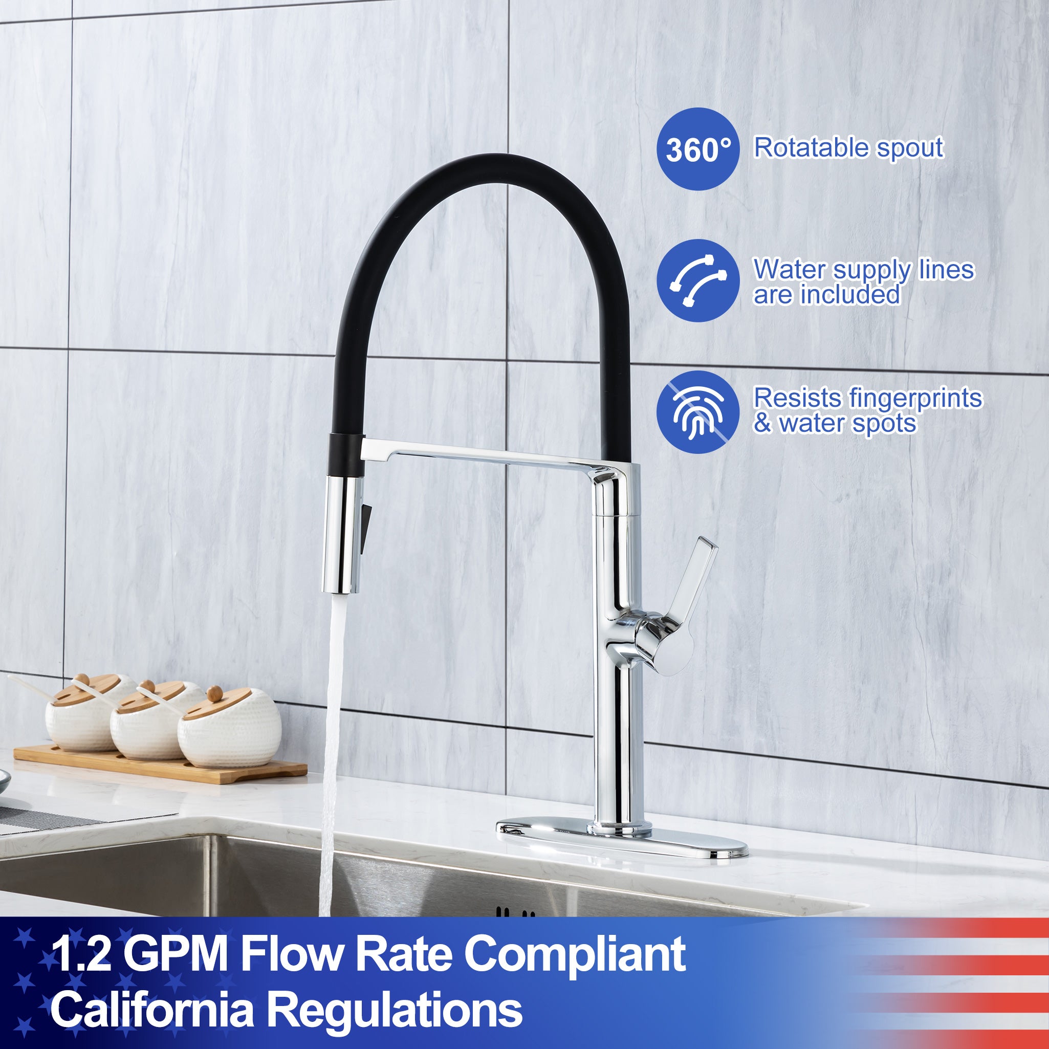 Single-Handle Pull-Down Kitchen Faucet