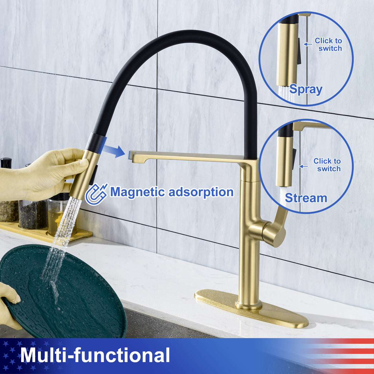 Single-Handle Pull-Down Kitchen Faucet