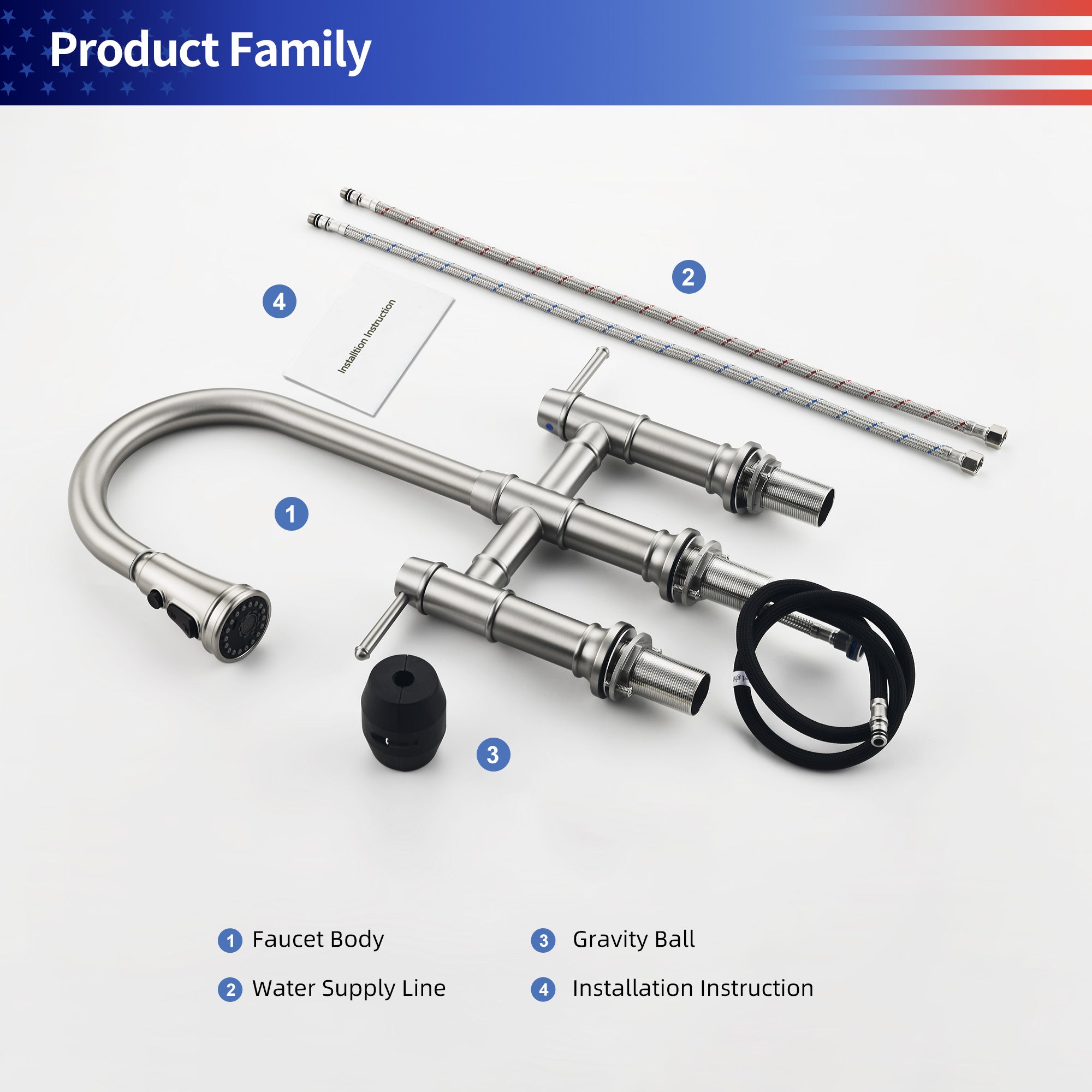 2-Handle Pull-Down Kitchen Faucet