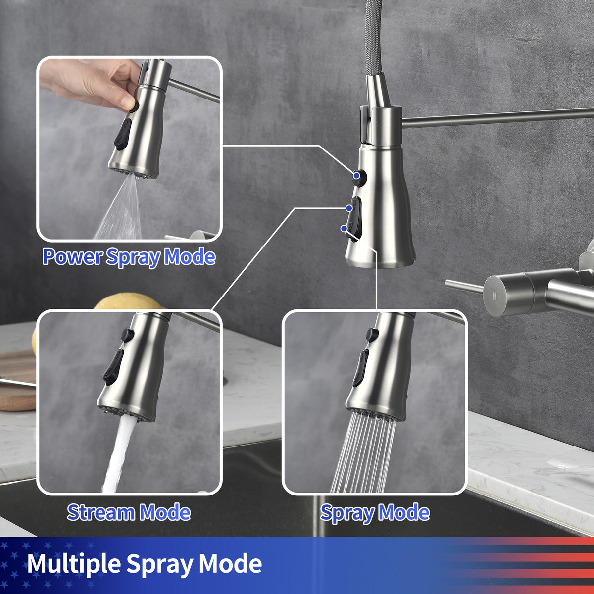 Single-Handle Pull-Down Kitchen Faucet (S6019)