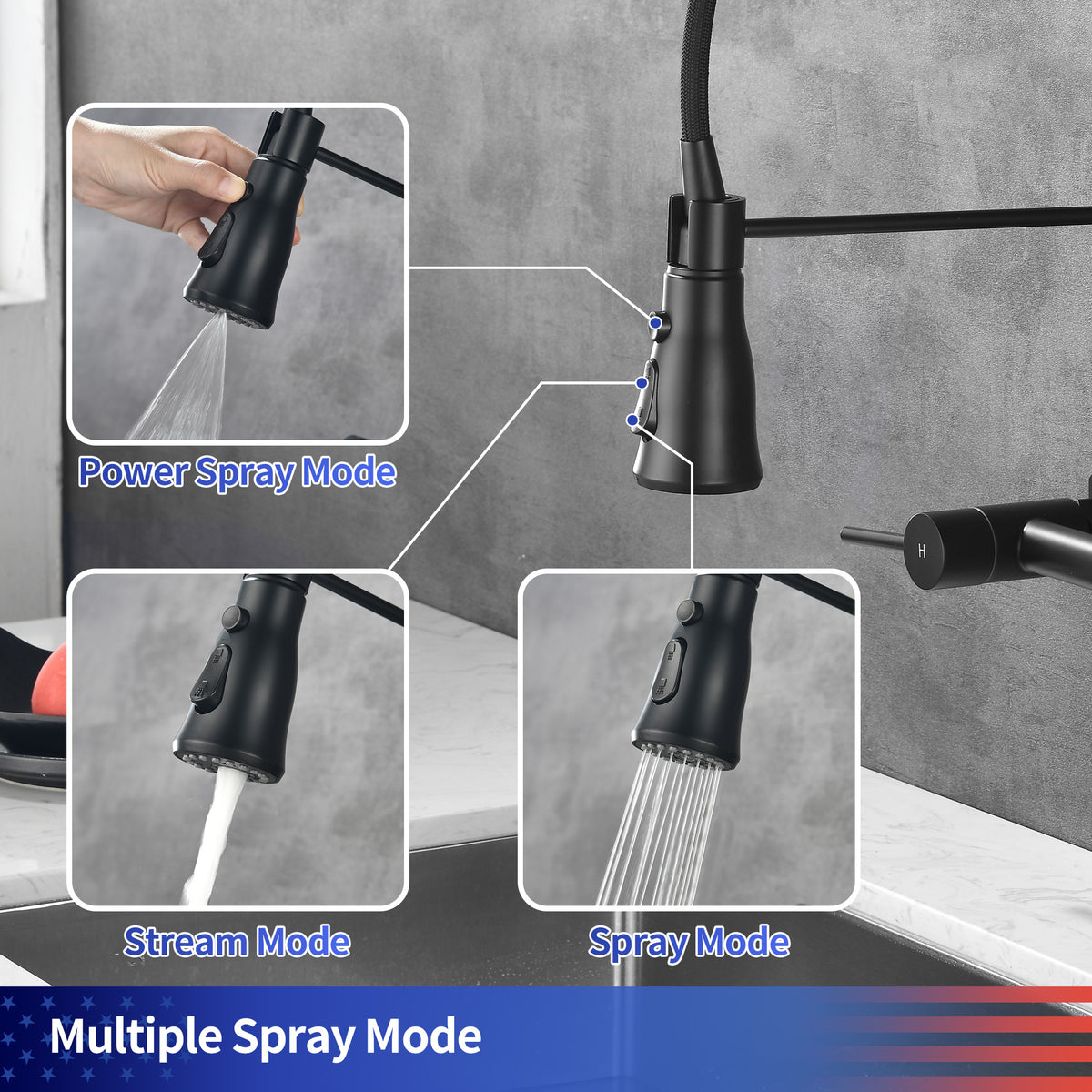Single-Handle Pull-Down Kitchen Faucet (S6019)