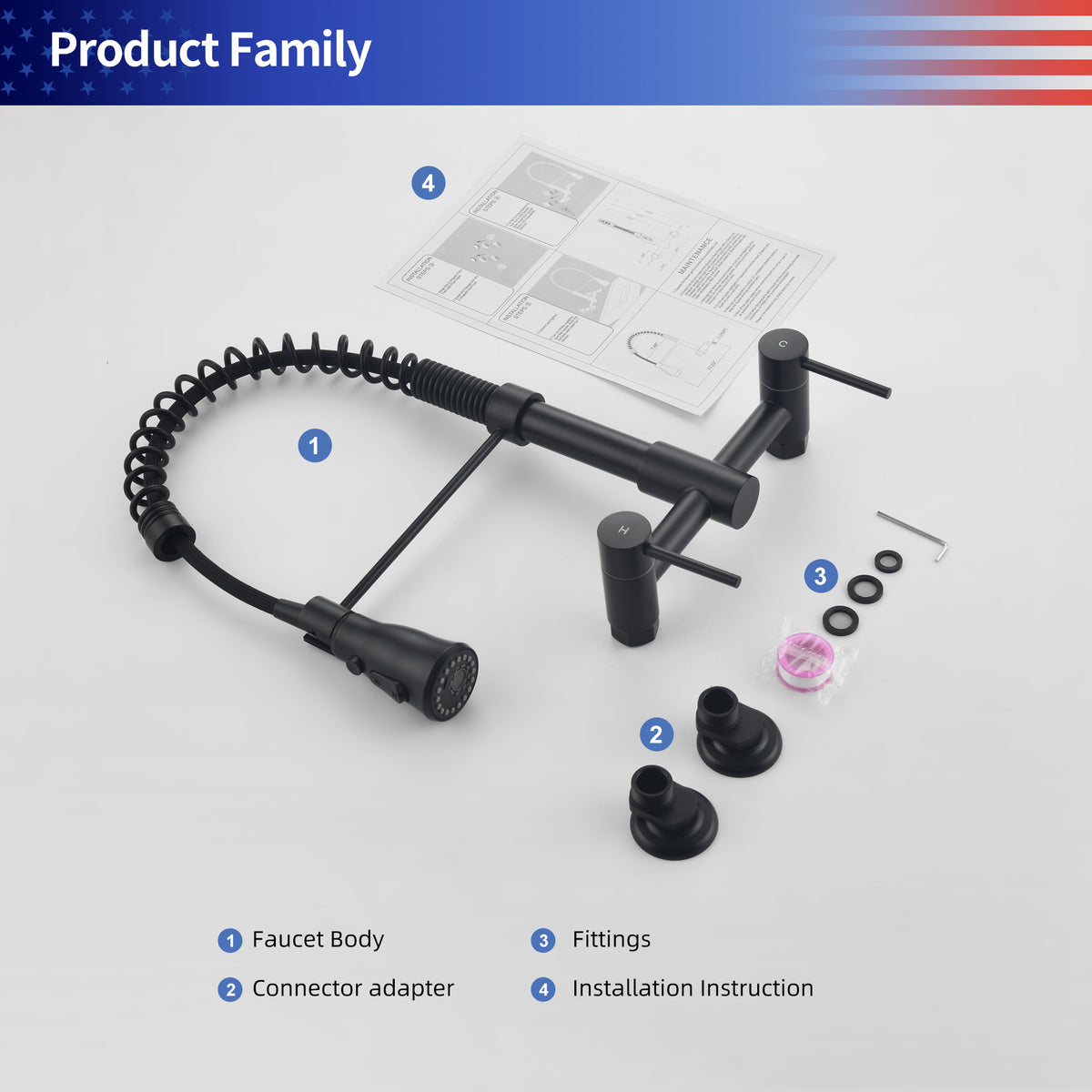 Single-Handle Pull-Down Kitchen Faucet (S6019)