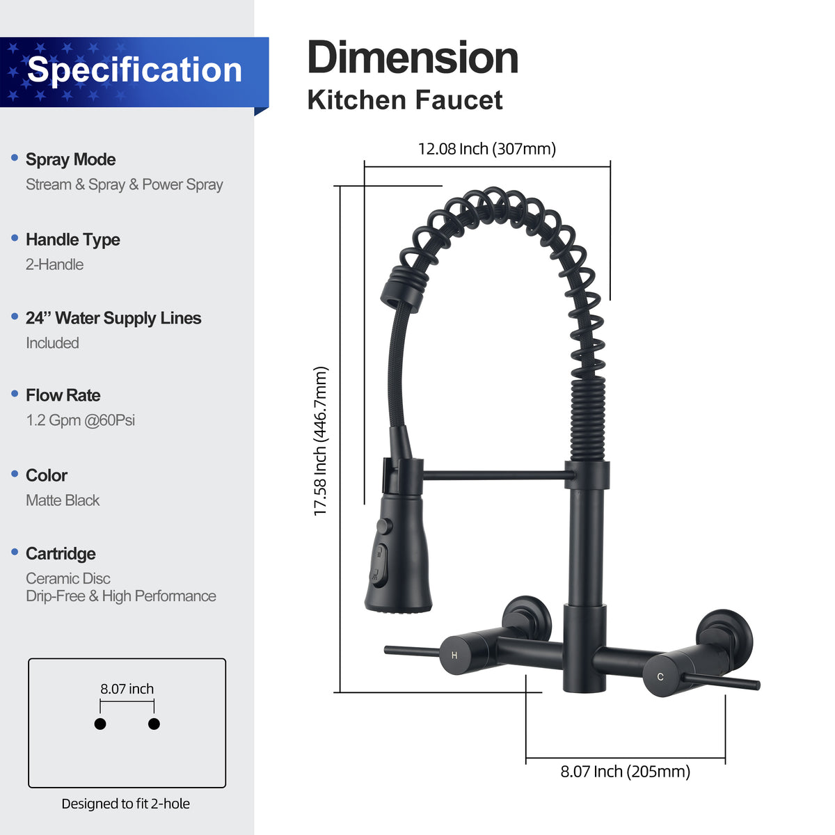 Single-Handle Pull-Down Kitchen Faucet (S6019)