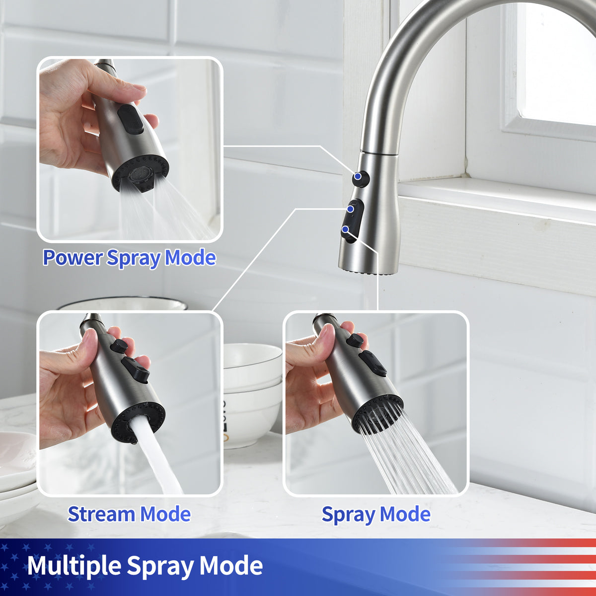 RAINLEX Single-Handle Pull-Down Kitchen Faucet (S6020)