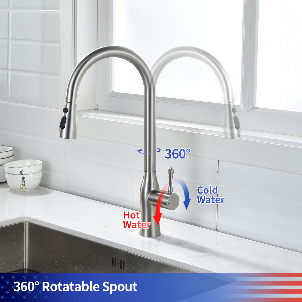 RAINLEX Single-Handle Pull-Down Kitchen Faucet (S6020)