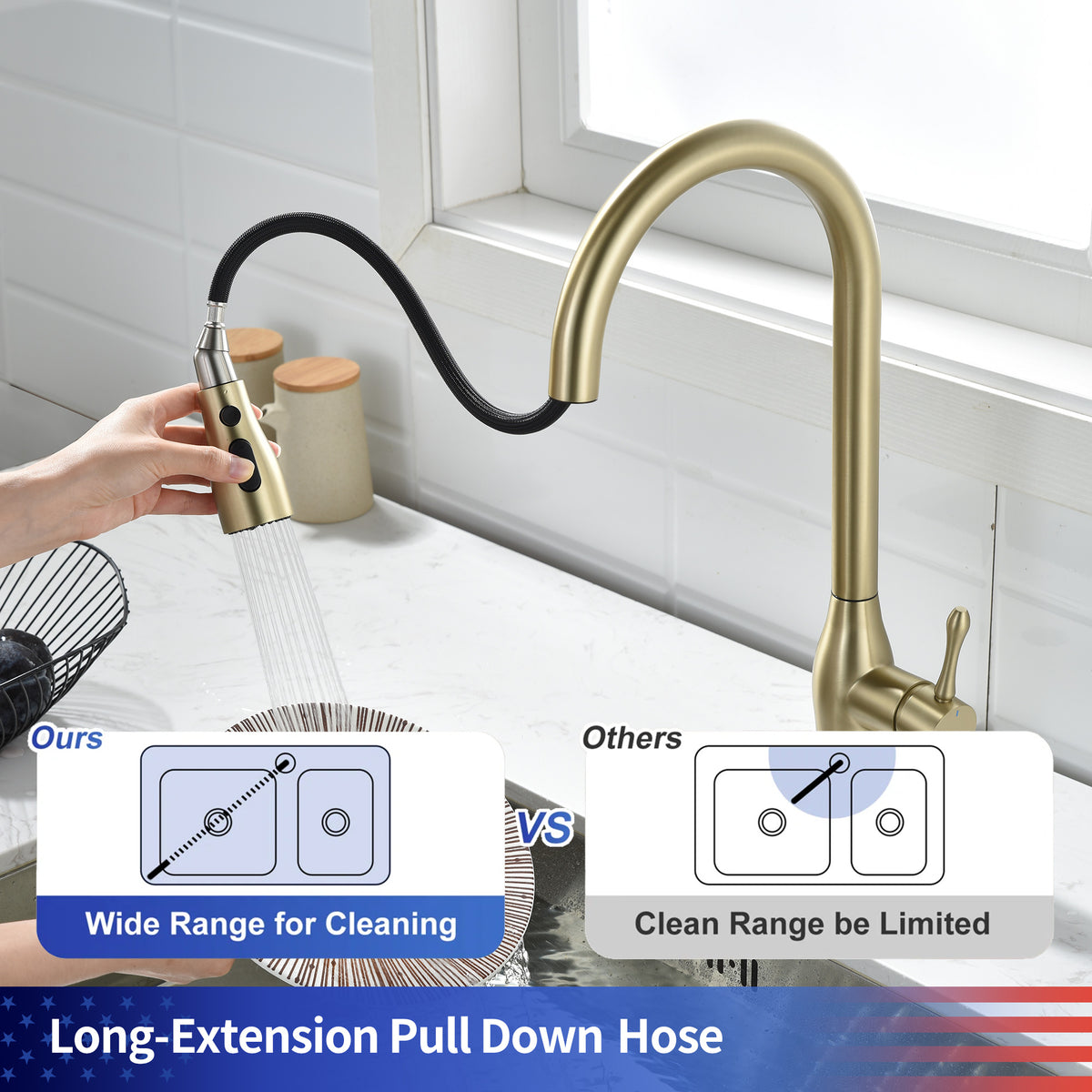 RAINLEX Single-Handle Pull-Down Kitchen Faucet (S6020)