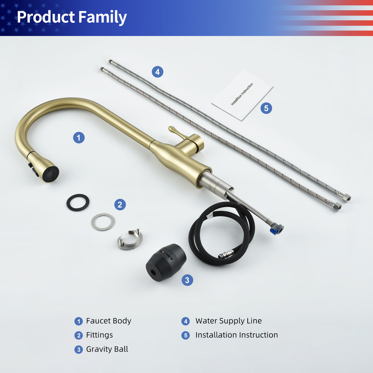 RAINLEX Single-Handle Pull-Down Kitchen Faucet (S6020)