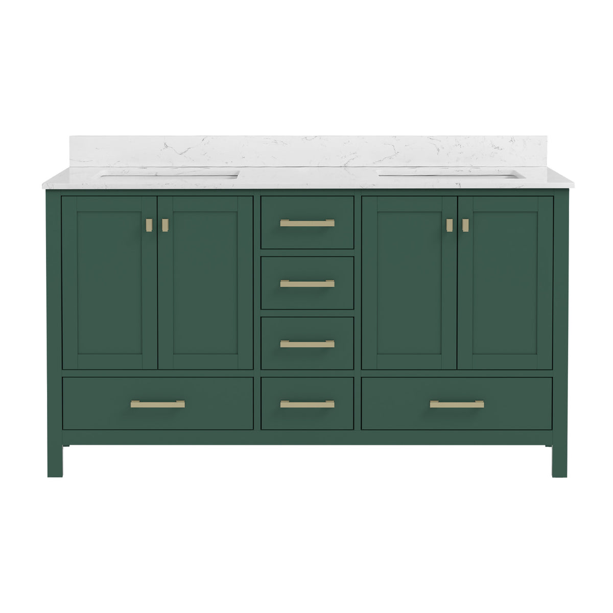 RAINLEX 60 in. Freestanding Double Sink Bathroom Vanity, Solid Wood