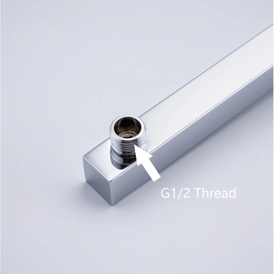 24" Square Extra-Long Wall-Mount Shower Arm with Flange