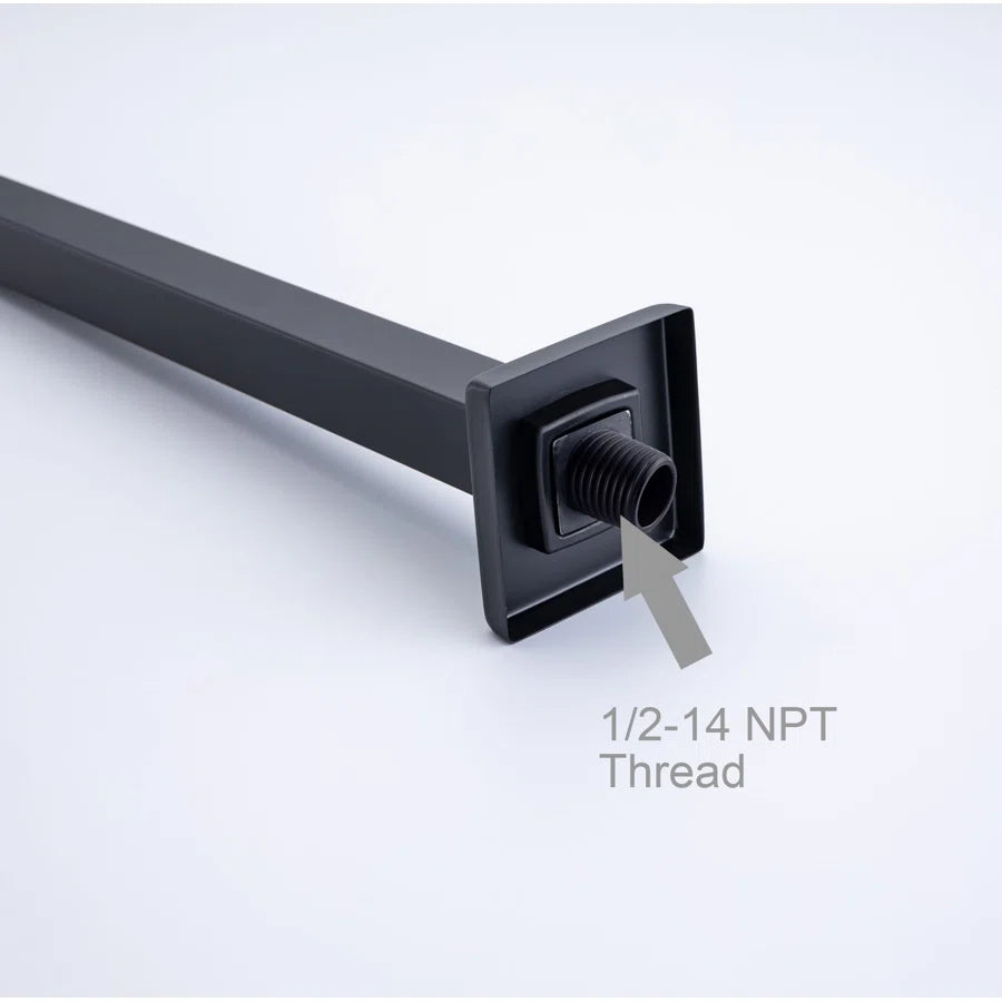 24" Square Extra-Long Wall-Mount Shower Arm with Flange