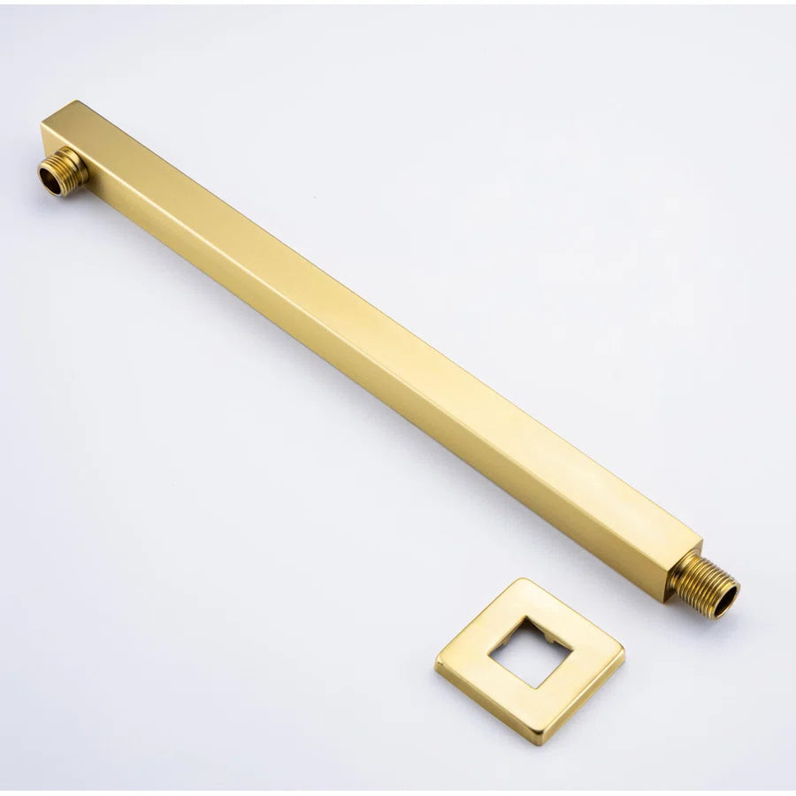 24" Square Extra-Long Wall-Mount Shower Arm with Flange