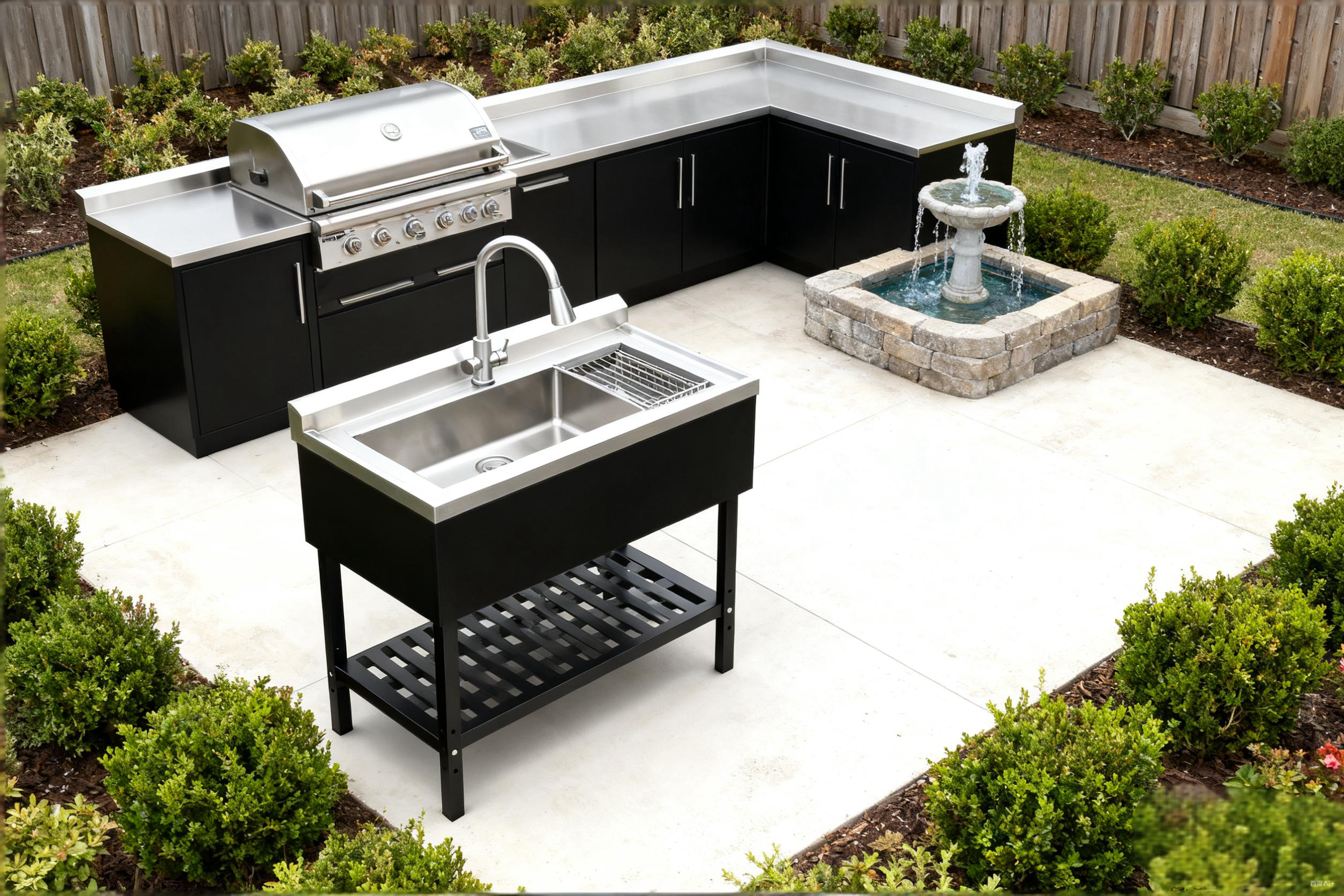 Rainlex 39" Freestanding Stainless Steel Utility Sink with Pull-Out Faucet