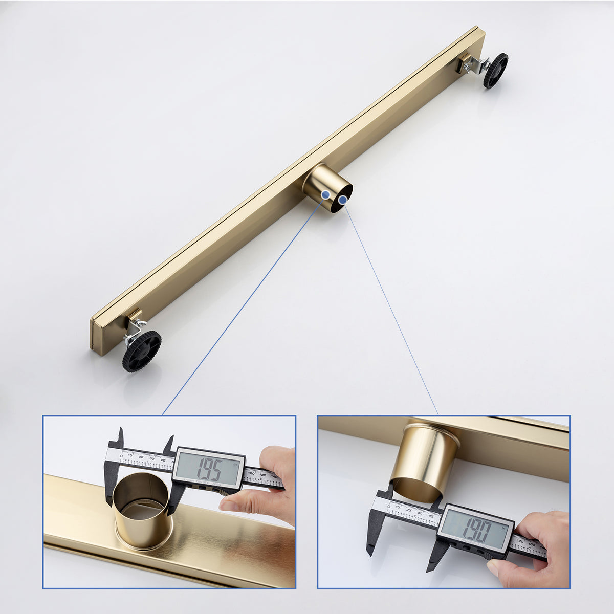 RAINLEX 32 in. Linear Grid Shower Drain in Brushed Nickel