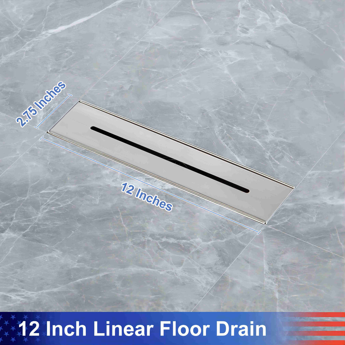 RAINLEX 12 in. Linear Grid Shower Drain in Matte Black