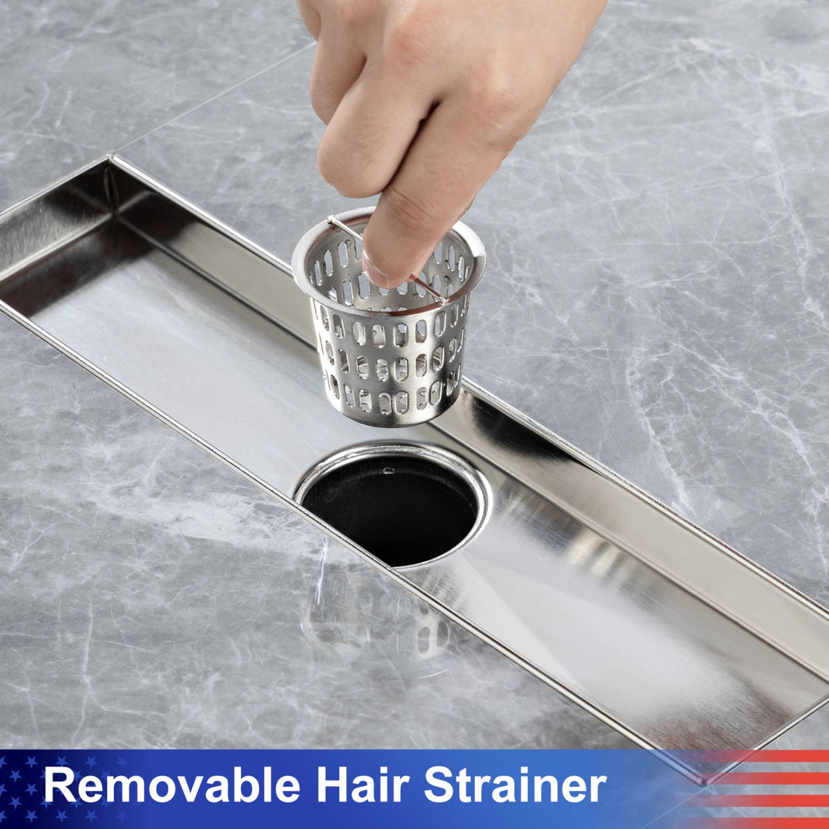 RAINLEX 12 in. Linear Grid Shower Drain in Matte Black