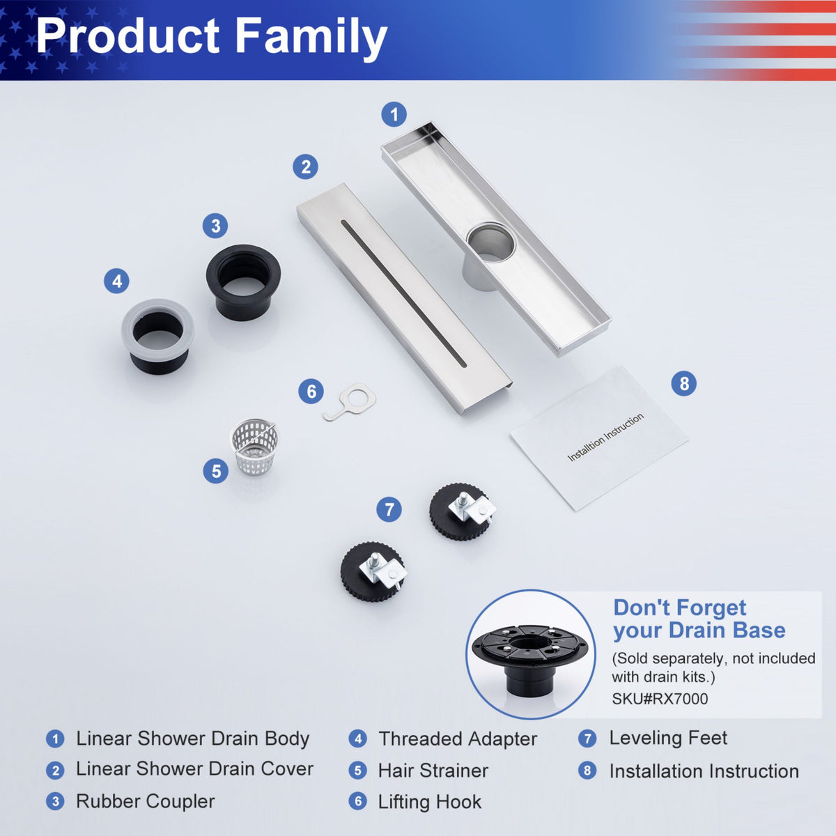 RAINLEX 12 in. Linear Grid Shower Drain in Matte Black