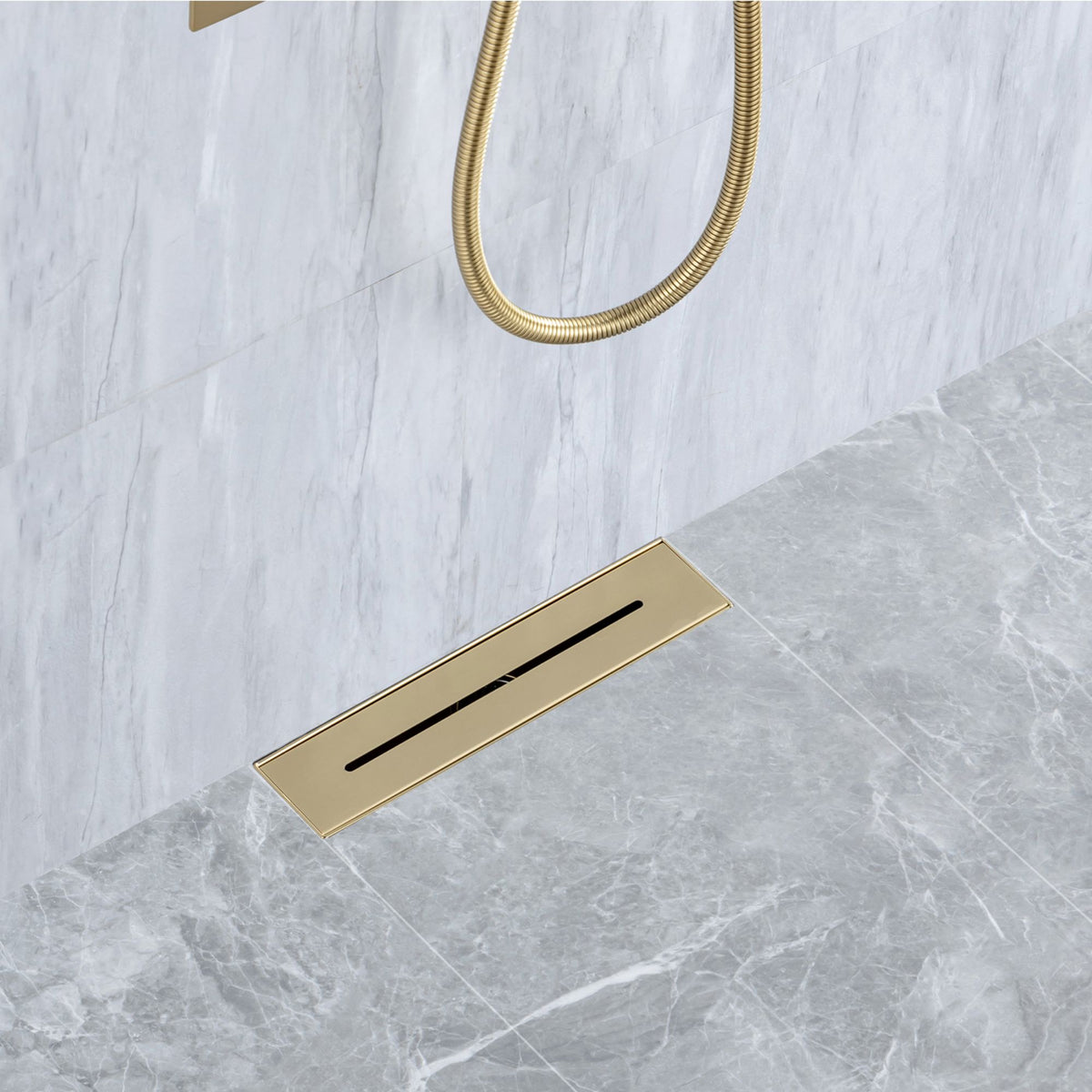 RAINLEX 12 in. Linear Grid Shower Drain in Matte Black