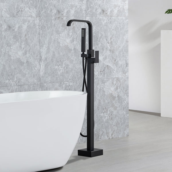 Single Handle Floor Mounted Freestanding Tub Faucet with Handheld Shower RX8015