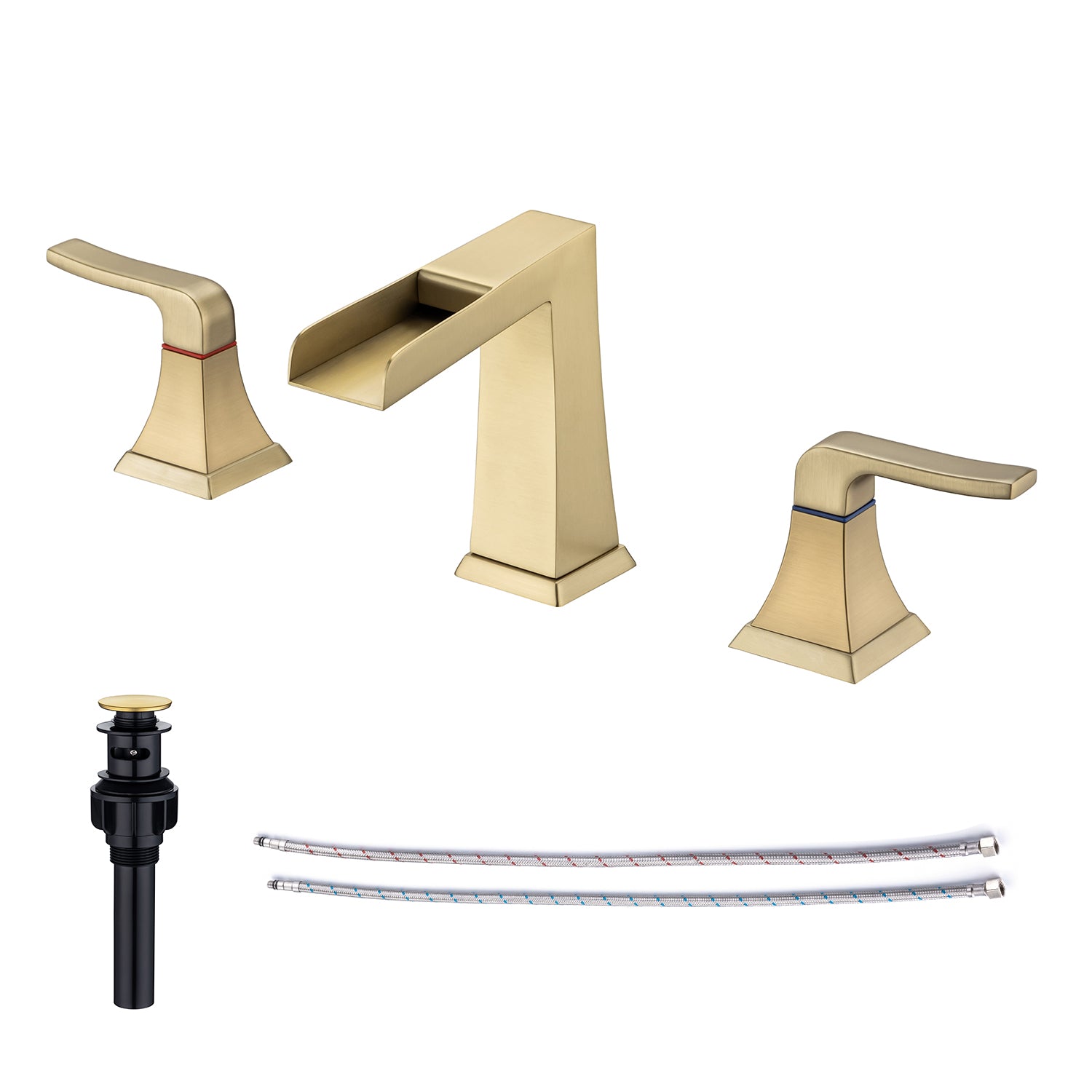 2-Handle Widespread Bathroom Faucet with Drain Assembly (S83002)