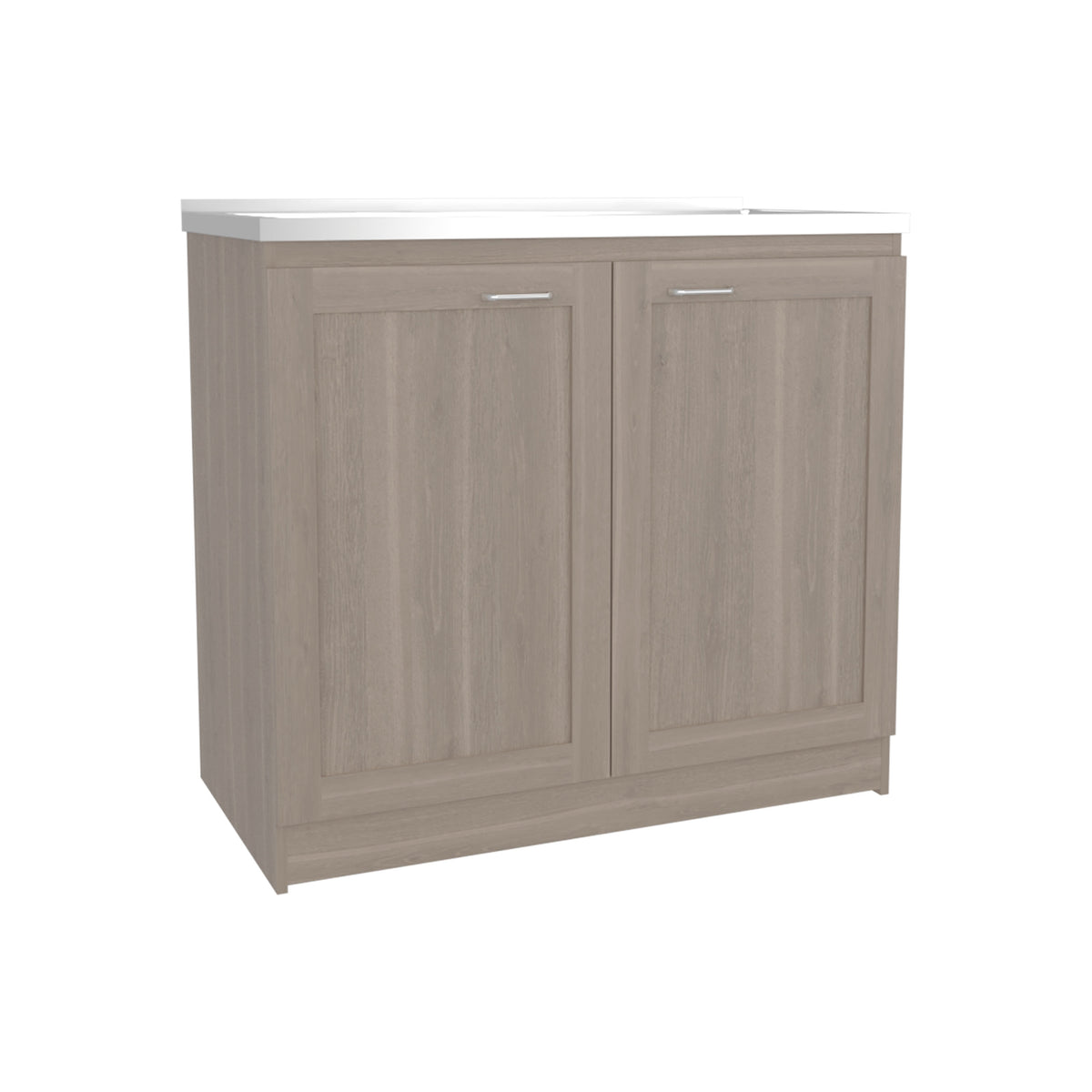 RAINLEX Zurich 39" Utility Sink Cabinet with Stainless Steel Sink in Light Gray