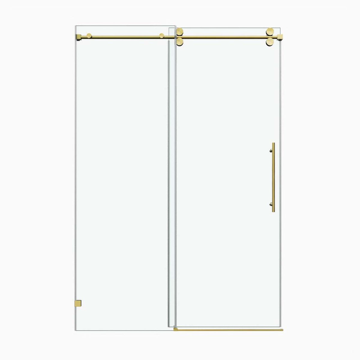 Frameless Sliding Shower Door with 3/8" Tempered Glass and Stainless Steel Frame
