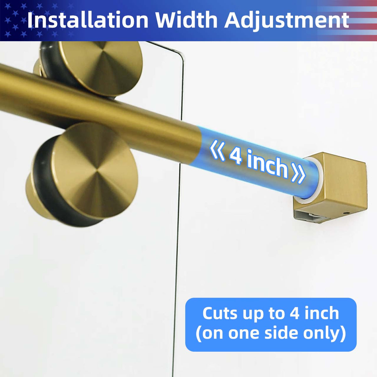 Frameless Sliding Shower Door with 3/8" Tempered Glass and Stainless Steel Frame