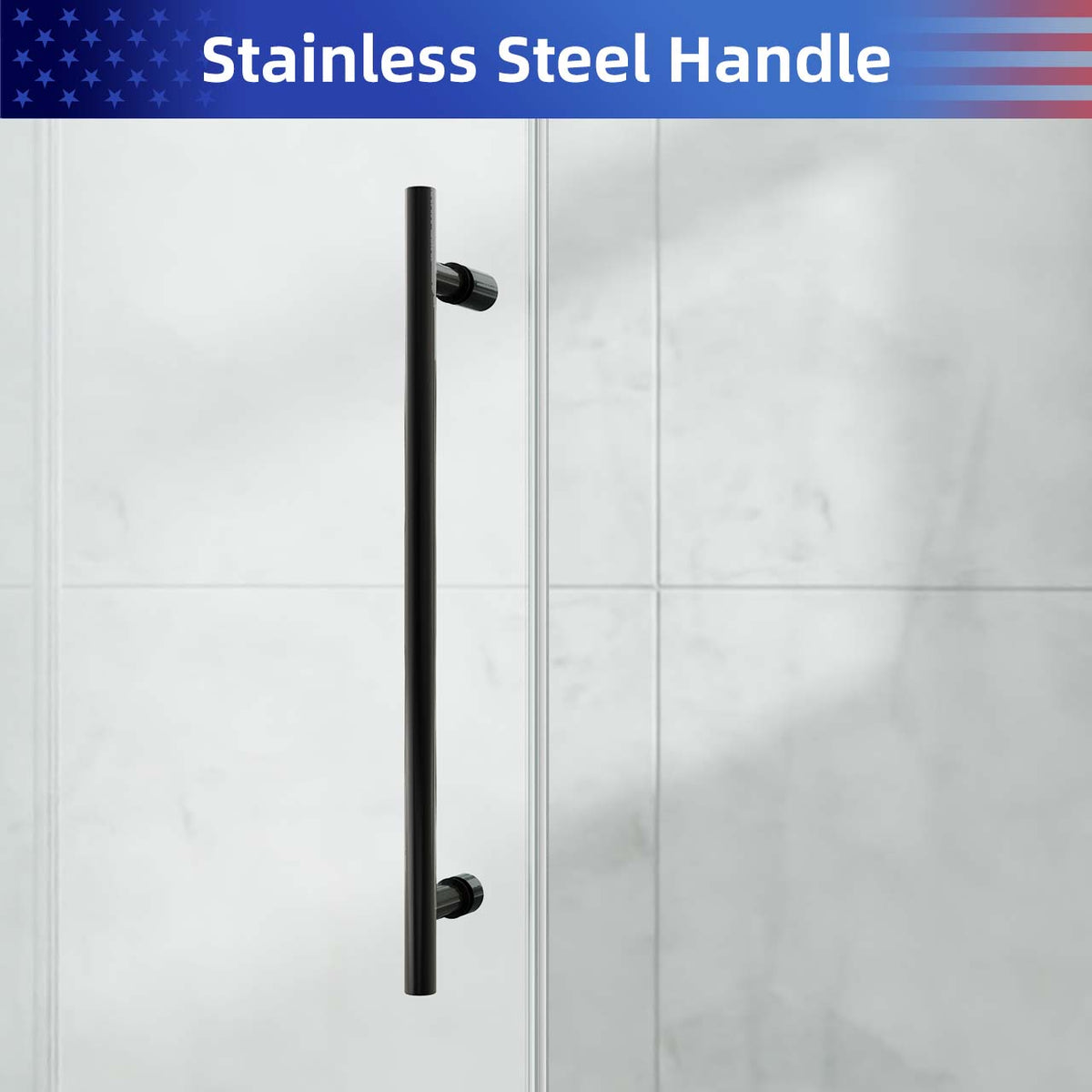 Frameless Sliding Shower Door with 3/8" Tempered Glass and Stainless Steel Frame
