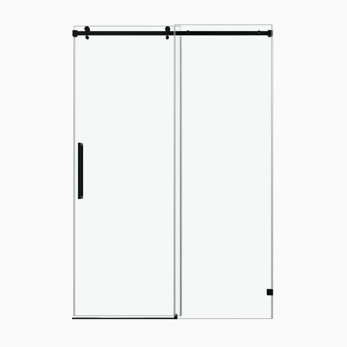 Rainlex Frameless Single-Panel Sliding Shower Door with 3/8" Tempered Glass and Stainless Steel Frame