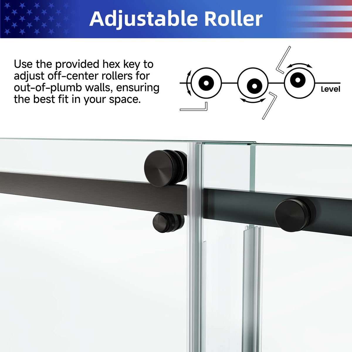 Rainlex Frameless Single-Panel Sliding Shower Door with 3/8" Tempered Glass and Stainless Steel Frame