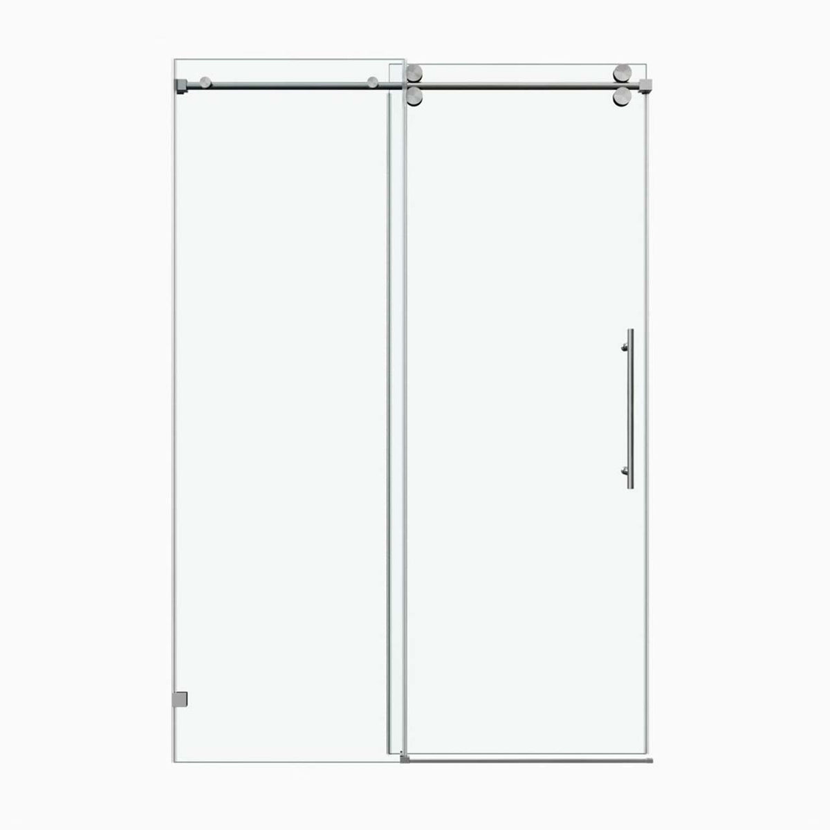 Frameless Sliding Shower Door with 3/8" Tempered Glass and Stainless Steel Frame