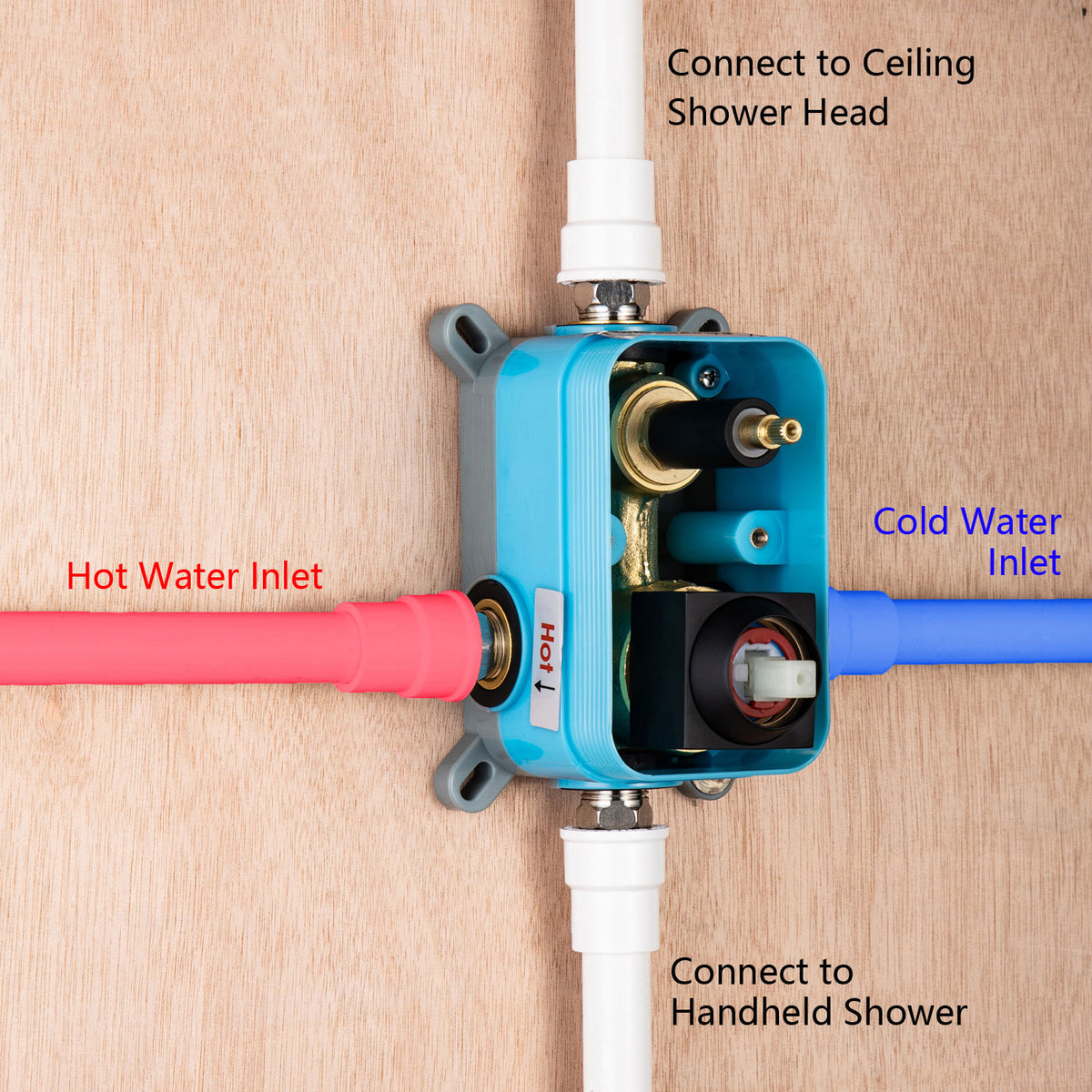 RAINLEX 12 in. Square Wall-Mount Complete Shower System with Rough-In Valve