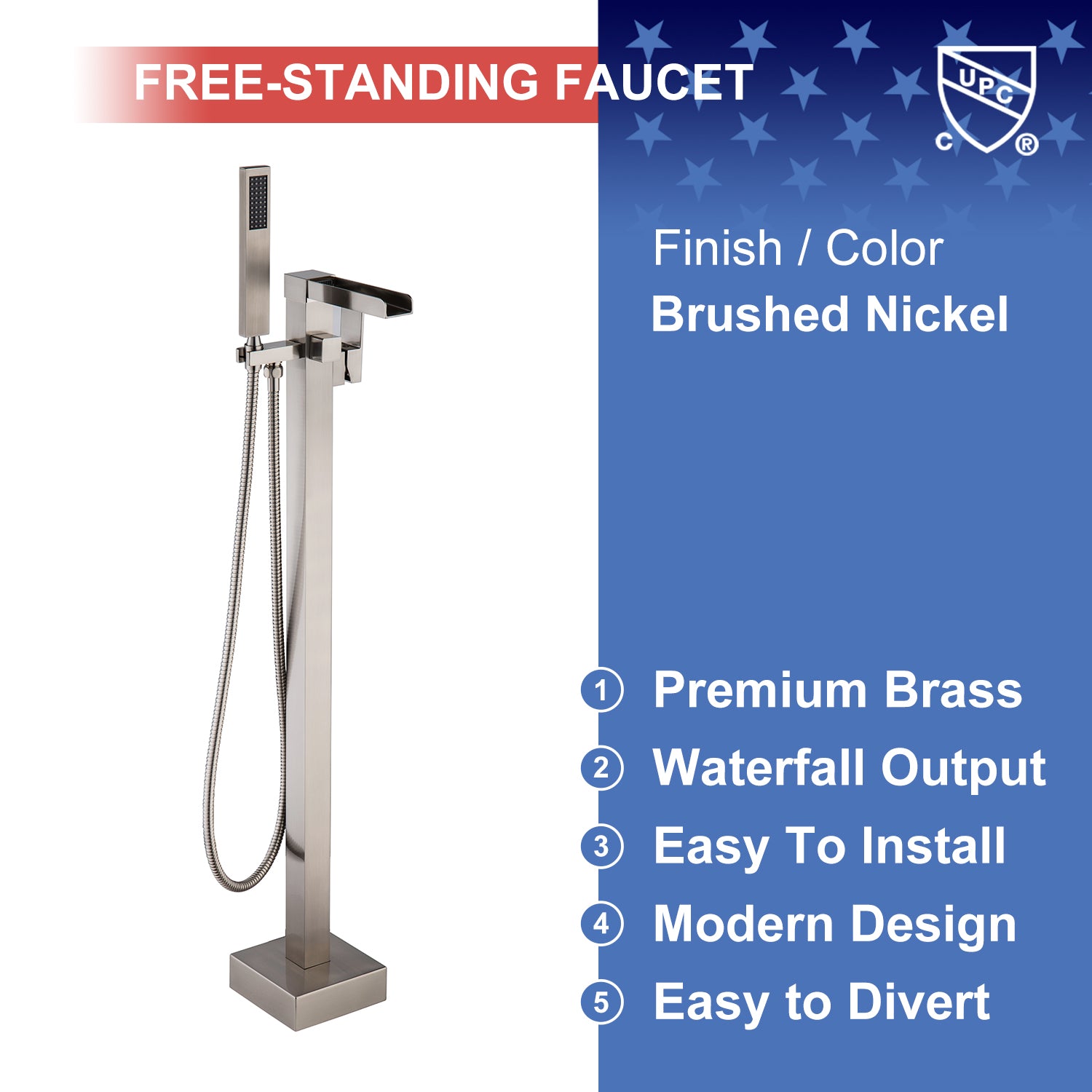 Free Standing Floor Mounted Faucet