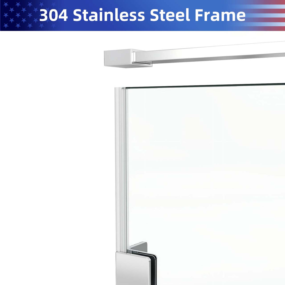 Rainlex Frameless Single-Panel Swing Shower Door with 5/16" Clear Tempered Glass and Safety Film