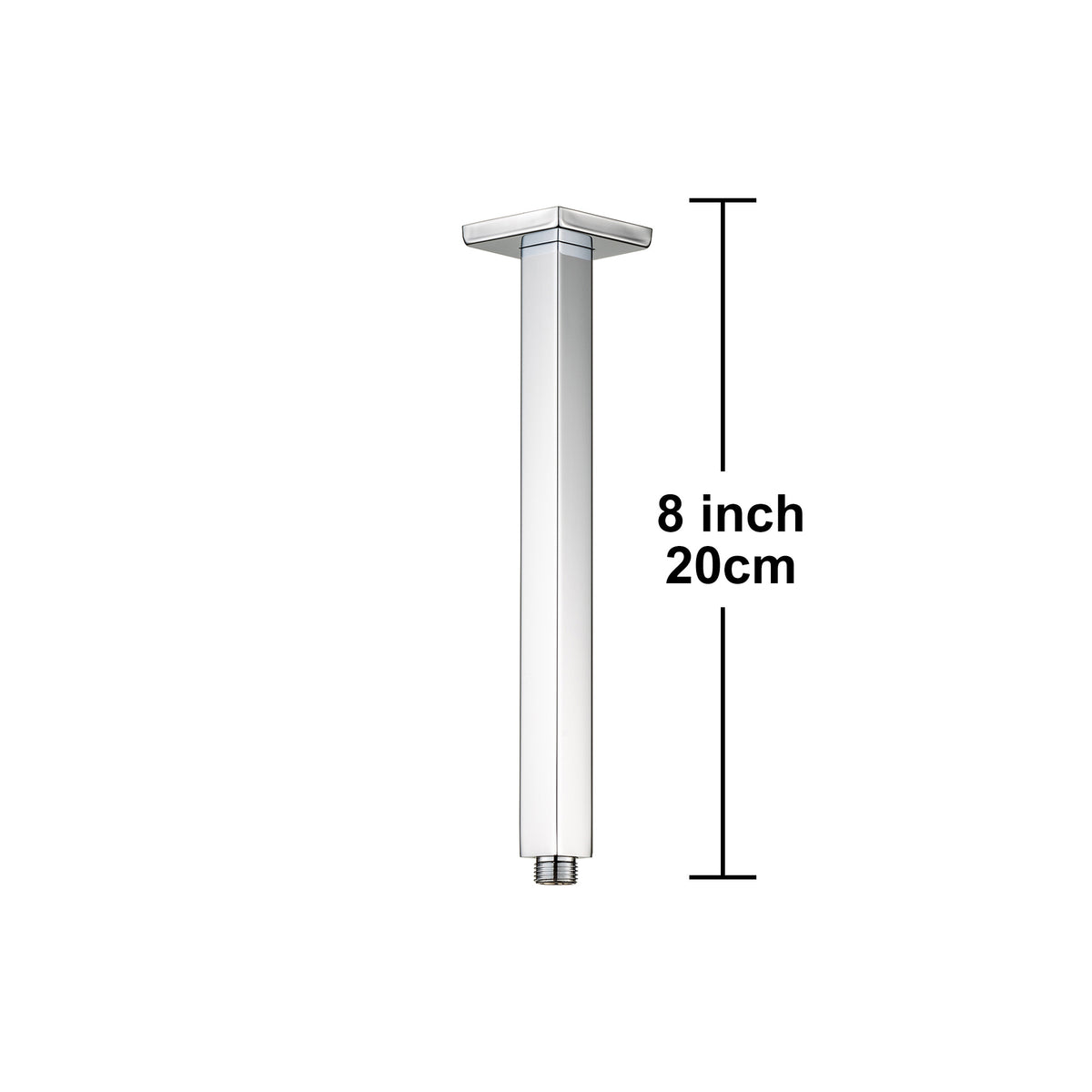 Bras de douche de plafond de forme carrée de 8 po avec bride L3-8
