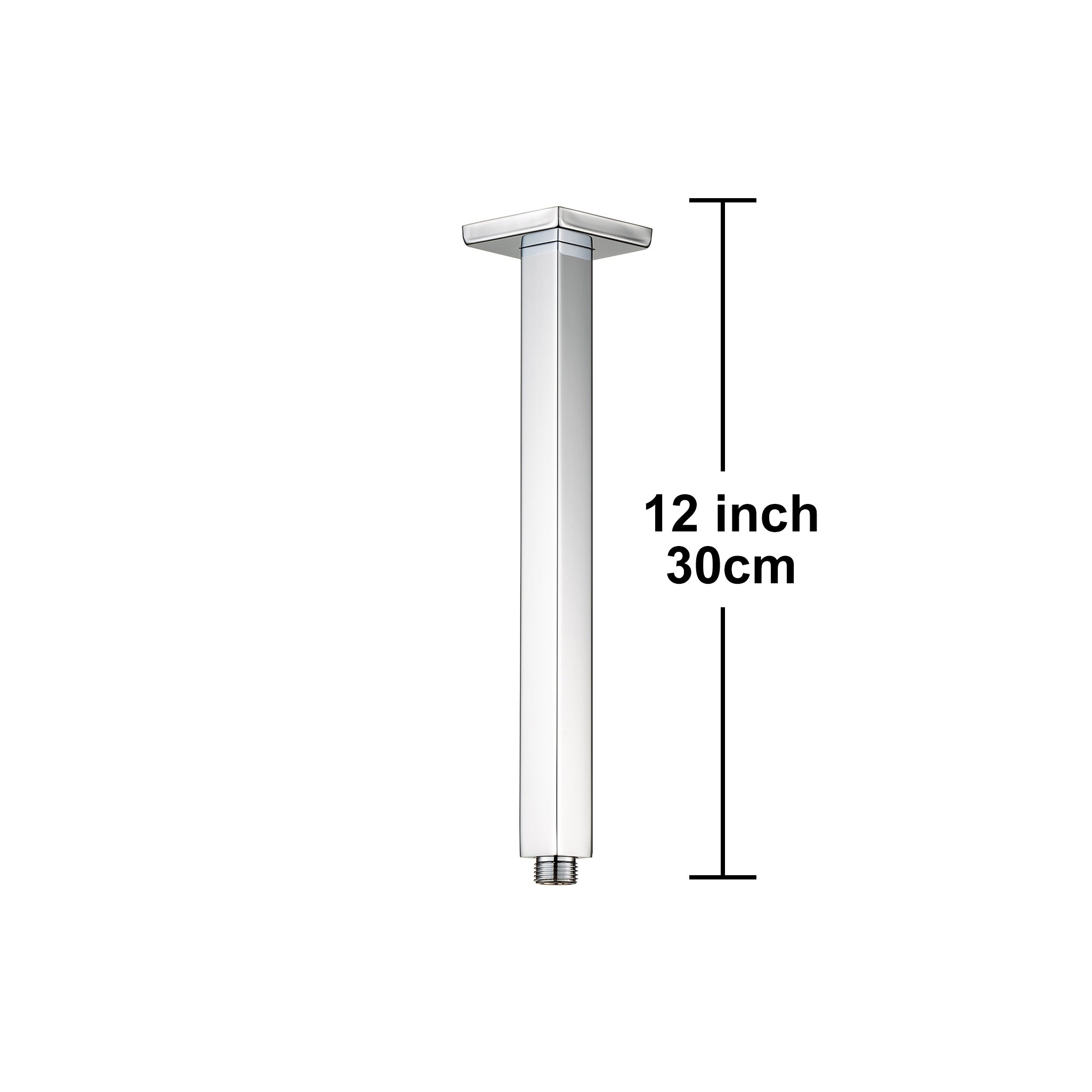 12" Square Ceiling-Mount Shower Arm with Flange