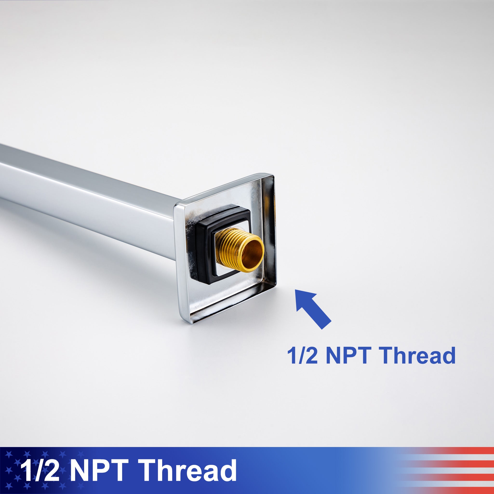 12" Square Ceiling-Mount Shower Arm with Flange