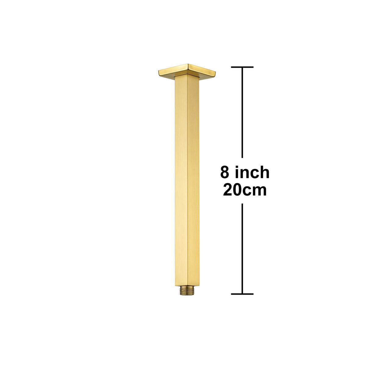 Bras de douche de plafond de forme carrée de 8 po avec bride L3-8